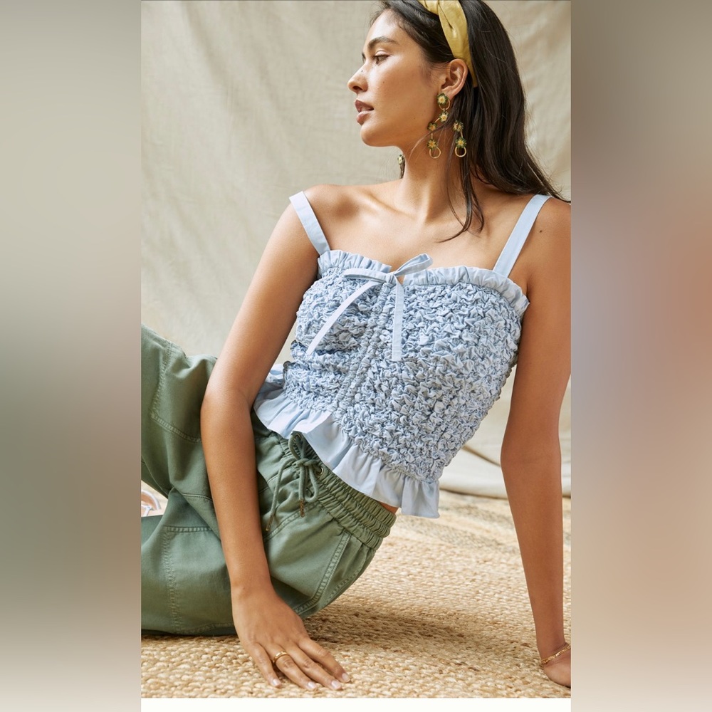 NWOT textured ruffled tank from Anthropologie. Size medium